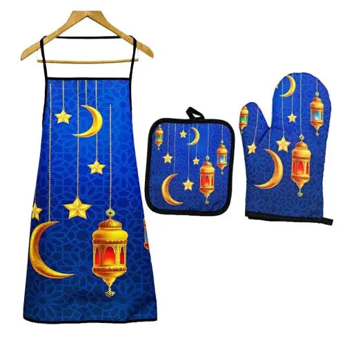 Ramadan kitchen Apron set ( BLUE)