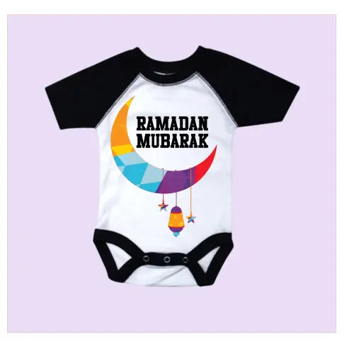 Ramadan Baby Onesie with Black Short Sleeves