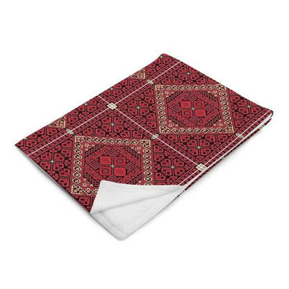 Palestinian Tatreez design Throw Blanket