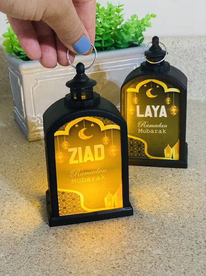 Personalized Ramadan Lantern with name - black