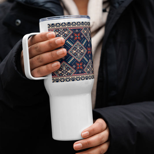 Tatreez Travel mug with a handle