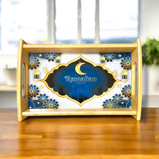 Custom Ramadan wood Tray