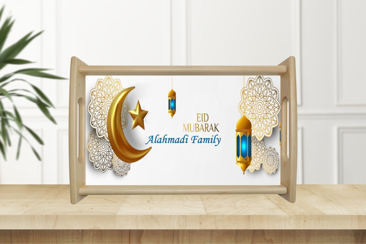 Personalized Wood Tray for Eid Holiday.