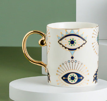 Turquoise Treasure Mug with Gold Handle