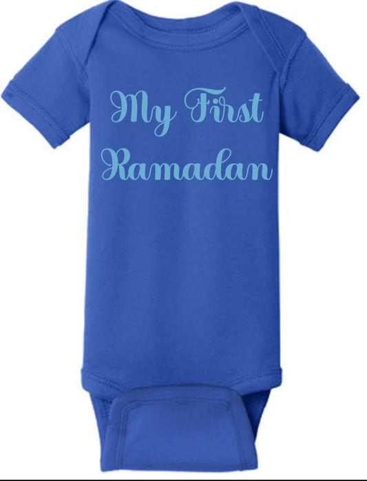 My First Ramadan Baby onesie. - blue, 0-3