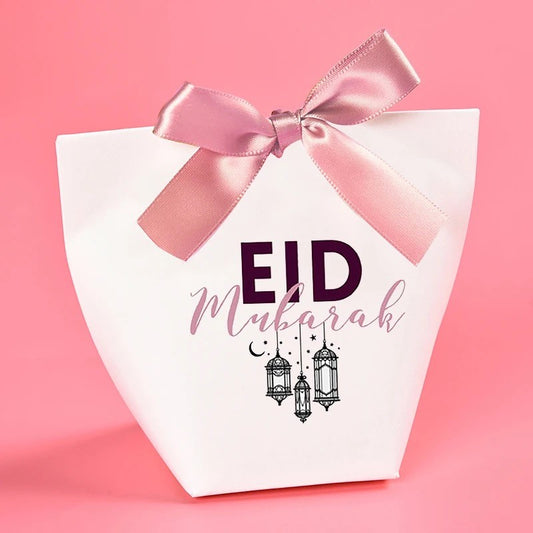 Eid Mubarak Cardboard Boxes (set of 5) - Pink Text
